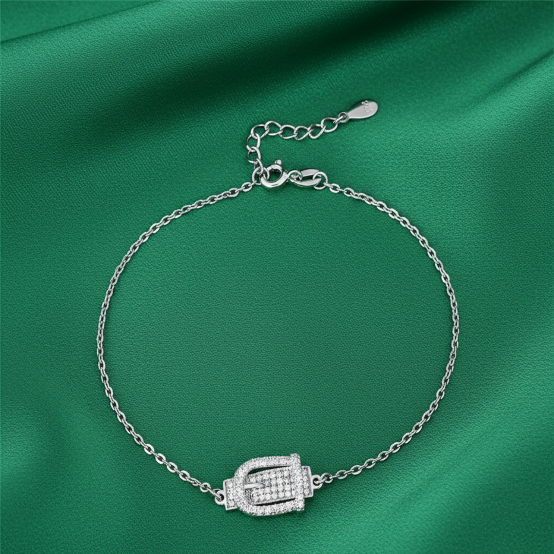 Buckle up 925 Sterling Silver Bracelet with Adjustable length