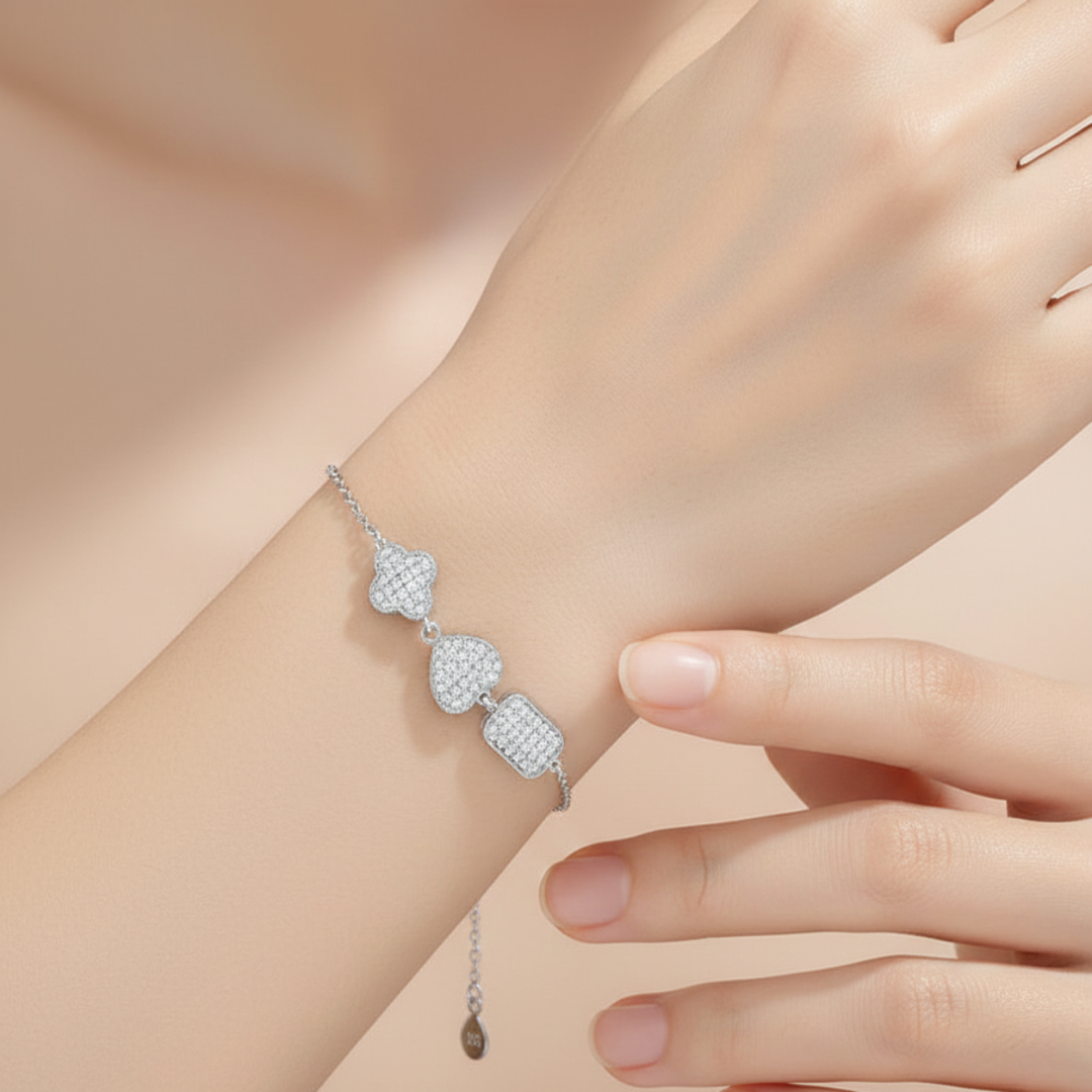 Silver Mist 925 Sterling Silver Bracelet with Adjustable Length