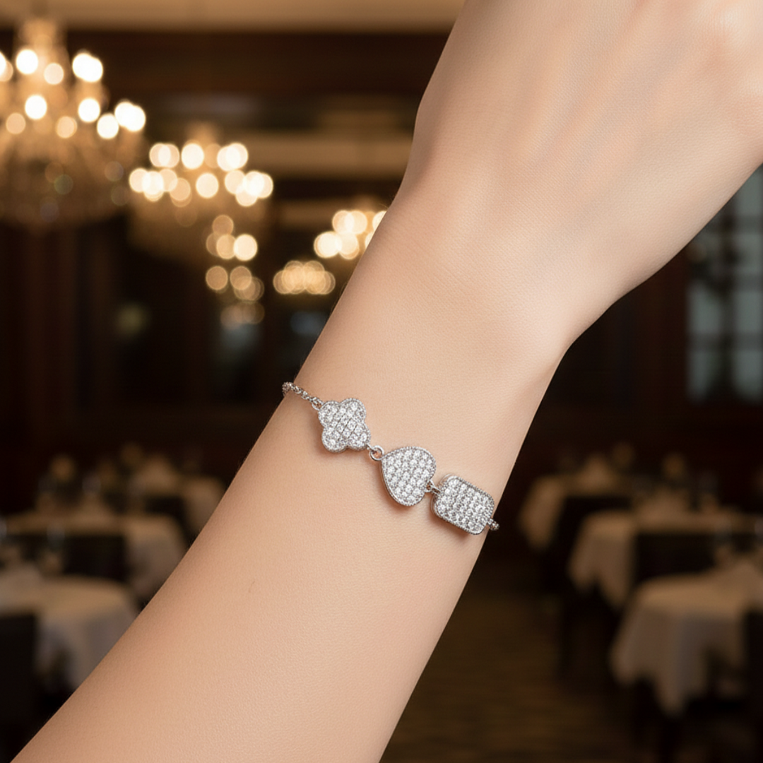 Silver Mist 925 Sterling Silver Bracelet with Adjustable Length