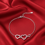 Load image into Gallery viewer, Multi Hearts 925 Sterling Silver Bracelet with Adjustable length