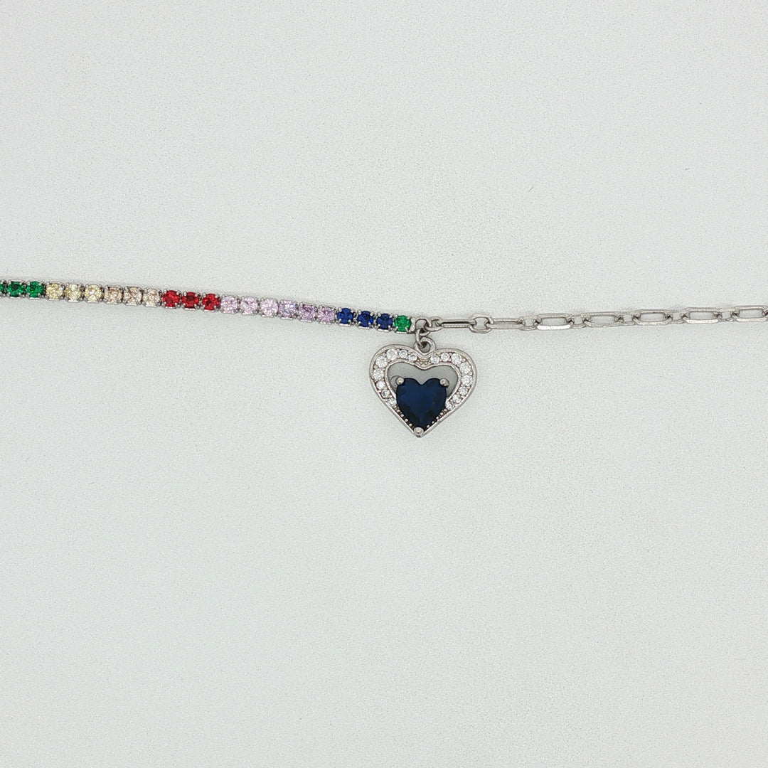 925 Sterling Silver Heart Shape Bracelet With Adjustable Length