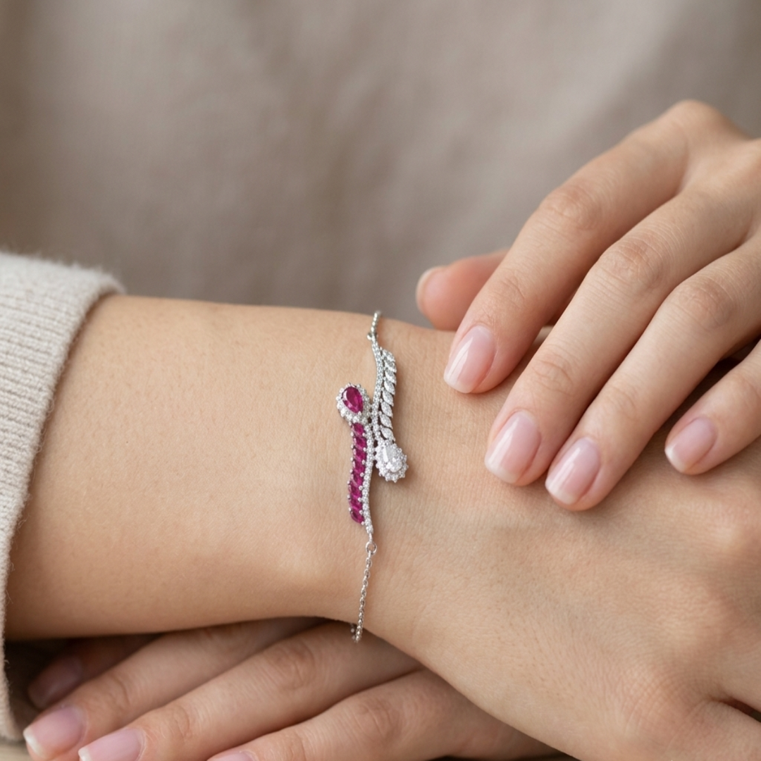 Elegant 925 Sterling Silver Bracelet Adjustable Length