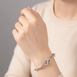 Load image into Gallery viewer, Twin Heart 925 Silver Bangle