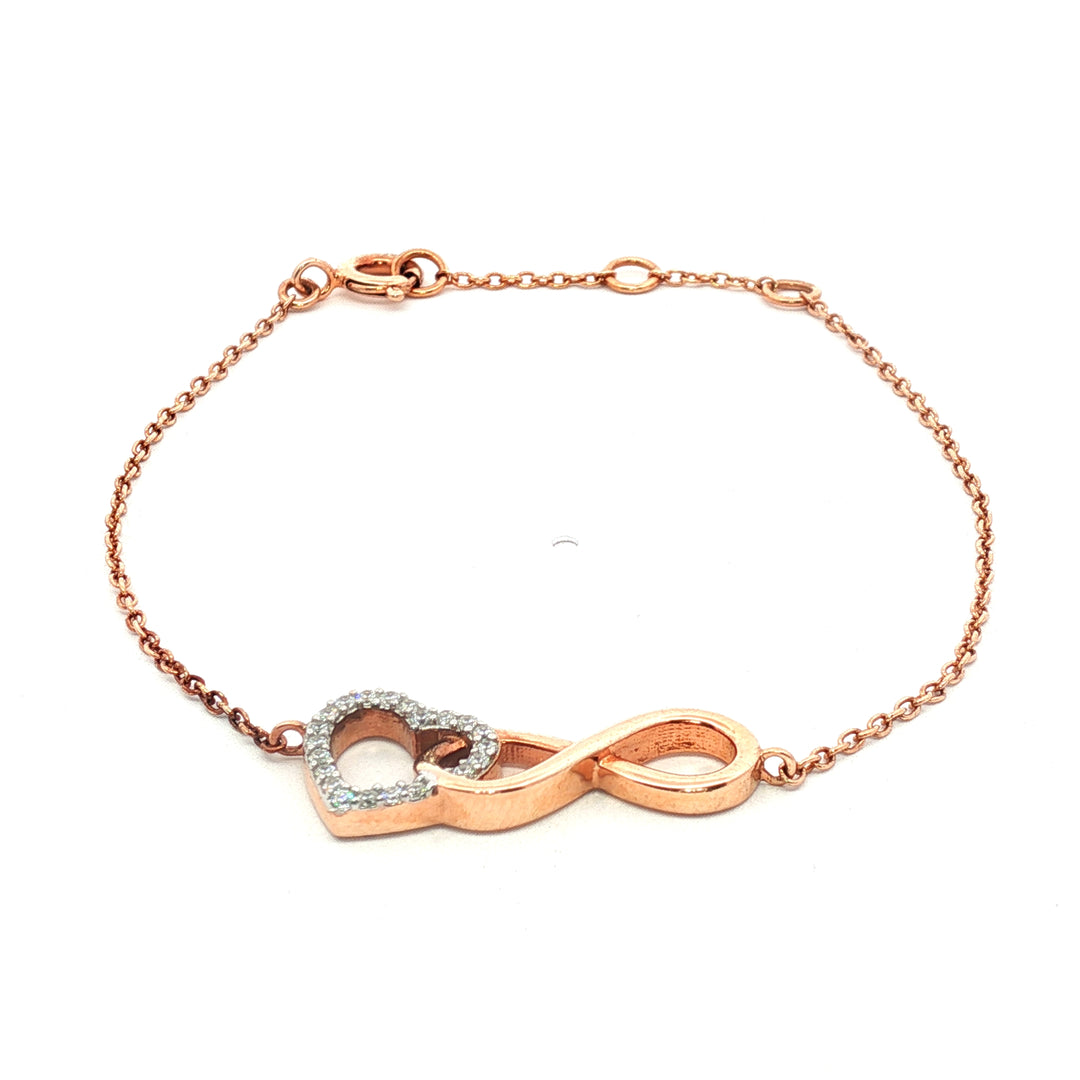 Heart Shape 925 Sterling Silver Bracelet with Adjustable Length