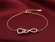 Heart Shape 925 Sterling Silver Bracelet with Adjustable Length