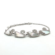 Swan 925 Sterling Silver Bracelet with Adjustable Length