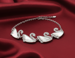 Load image into Gallery viewer, Swan 925 Sterling Silver Bracelet with Adjustable Length