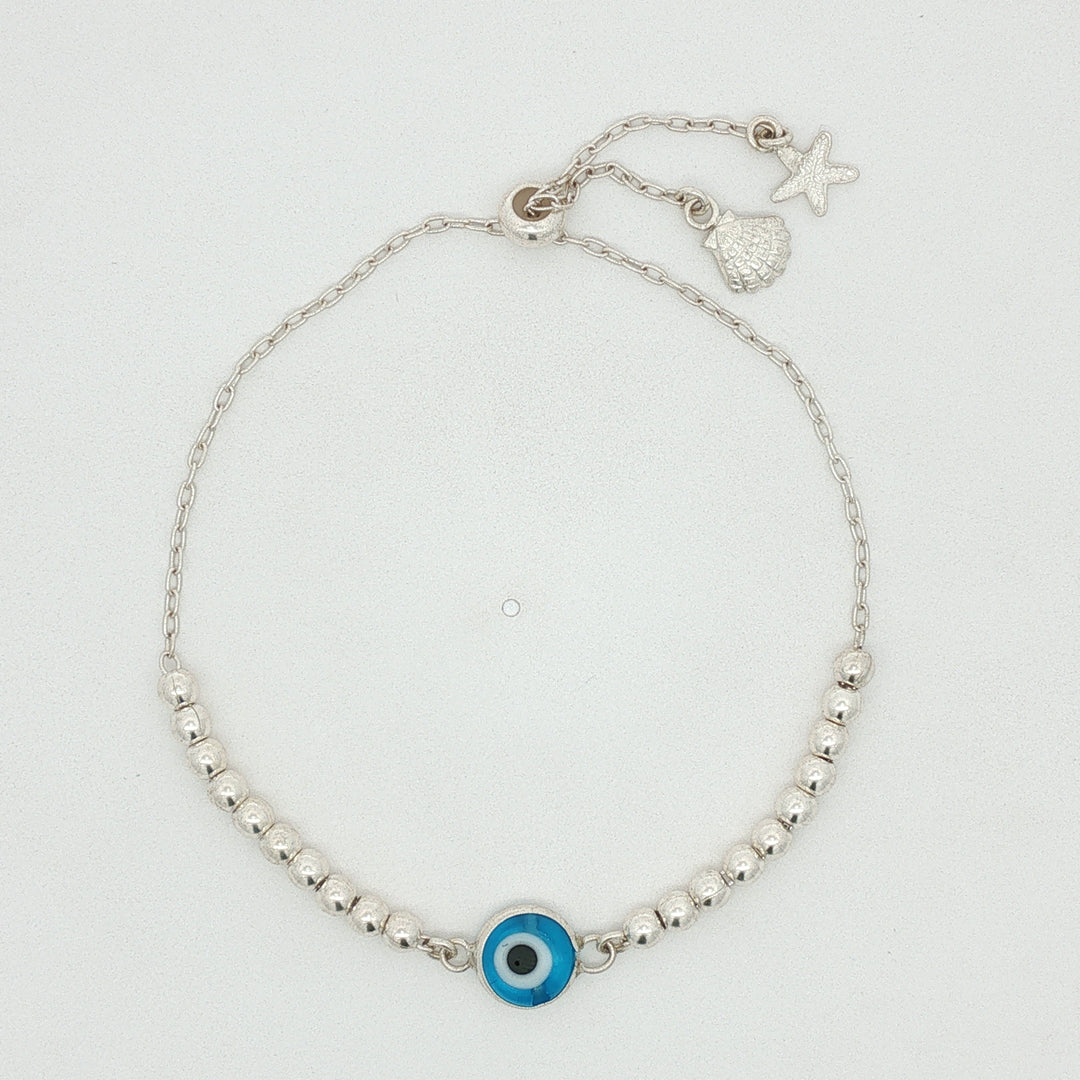 Desire Evil Eye 925 Sterling Silver Bracelet with Adjustable length Free Size