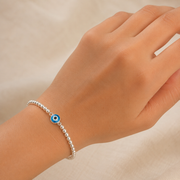Desire Evil Eye 925 Sterling Silver Bracelet with Adjustable length Free Size