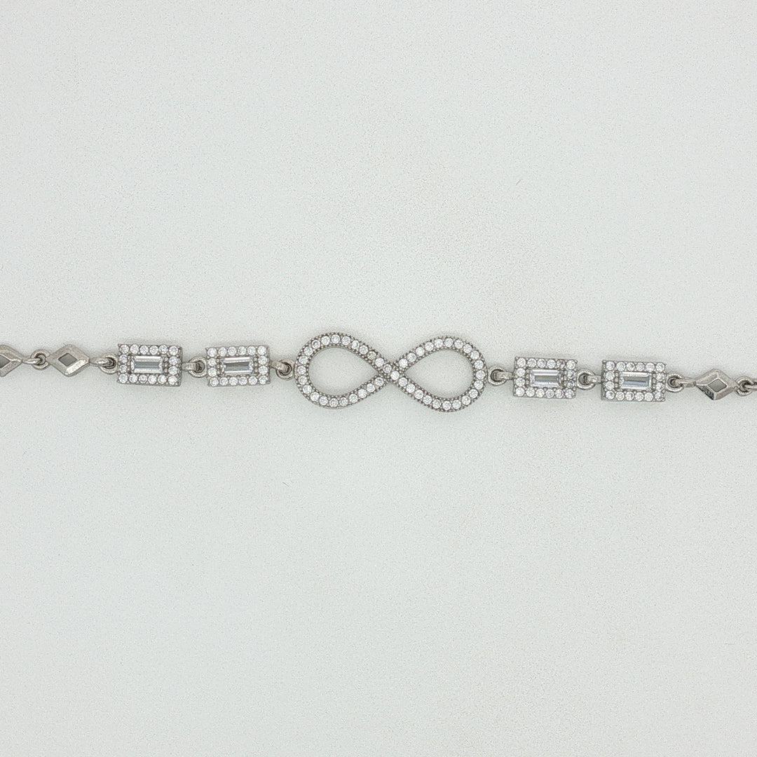 Infinity 925 Sterling Silver Bracelet With Adjustable Length