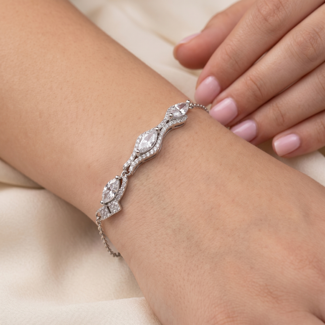Celestial Chakra 925 Sterling Silver Bracelet With Adjustable Length