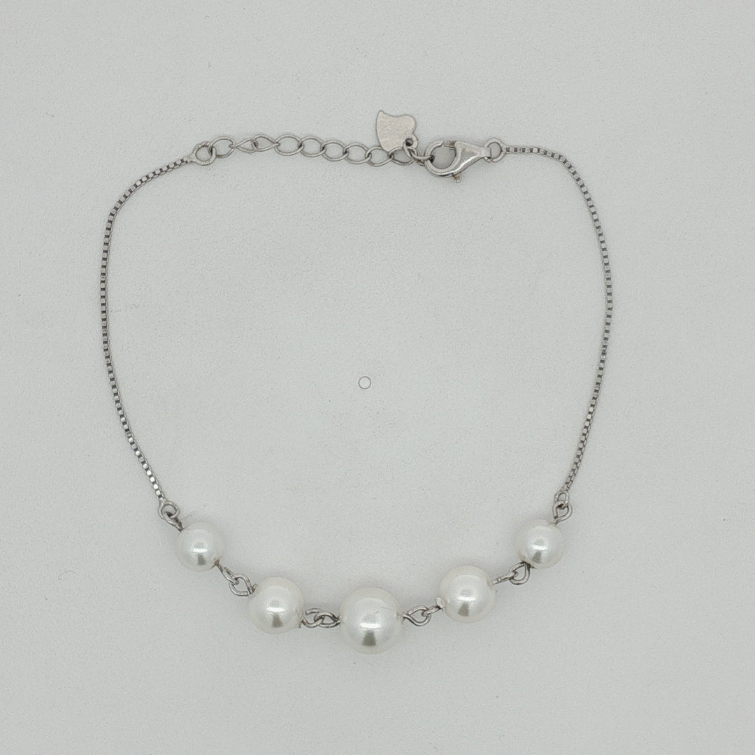 Premium 925 Sterling Silver Pearl Bracelet Classic Daily Wear