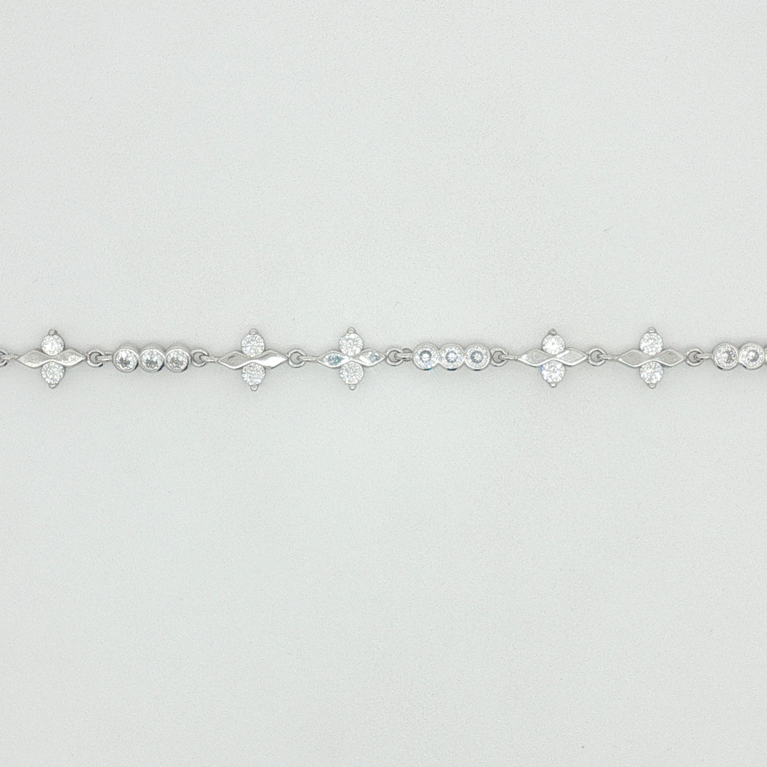 Celestial Floral 925 Sterling Silver Bracelet With Adjustable Length