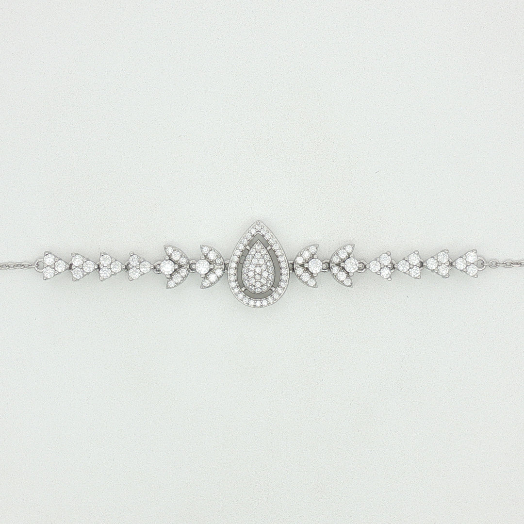 Pear 925 Sterling Silver Bracelet With Adjustable Length