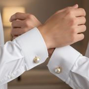 Mother Of Pearl Gold Plated 925 Sterling Silver Cufflink