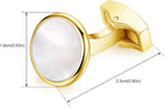 Load image into Gallery viewer, Mother Of Pearl Gold Plated 925 Sterling Silver Cufflink
