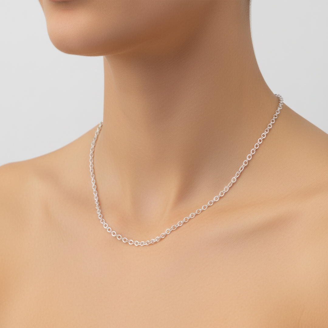 Silver Link 925 Sterling Silver Chain 18.5 Inch