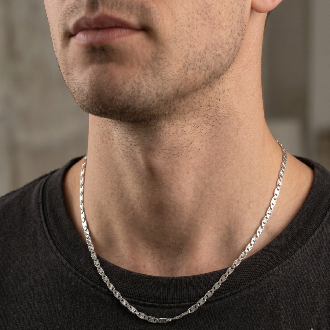 Silver Link 925 Sterling Silver Men's Chain 20 Inch