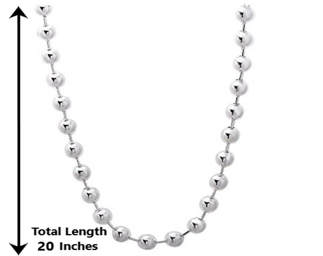 Ball Link 925 Sterling Silver  Unisex Chains (Length 20 inches / 51 cm)