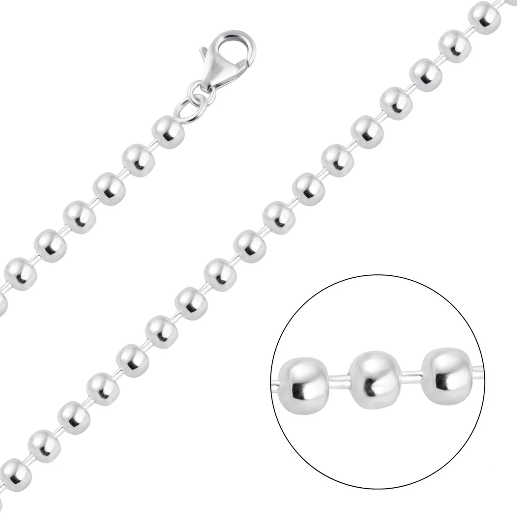 Ball Link 925 Sterling Silver  Unisex Chains (Length 20 inches / 51 cm)