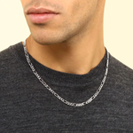Load image into Gallery viewer, Cuban Figaro  925 Sterling Silver  Unisex Chains (Length 20 inches / 51 cm)
