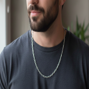 Silver Modern Link 925 Sterling Silver Men's Chain