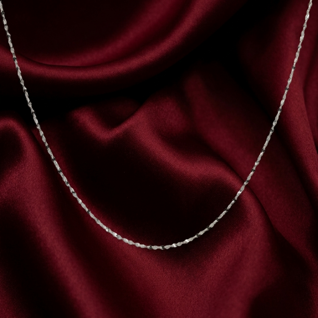 Silver Link 925 Sterling Silver Women's Chain 18 Inch