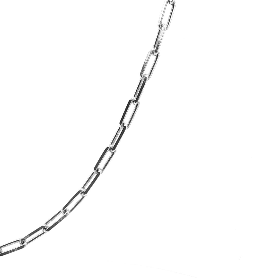 Silver Modern Link 925 Sterling Silver Men's Chain 18.5 Inch