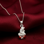 Load image into Gallery viewer, 925 Sterling Silver Ganesh Pendant Necklace with Adjustable Length