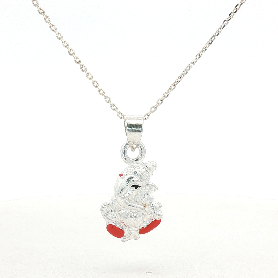 925 Sterling Silver Ganesh Pendant Necklace with Adjustable Length