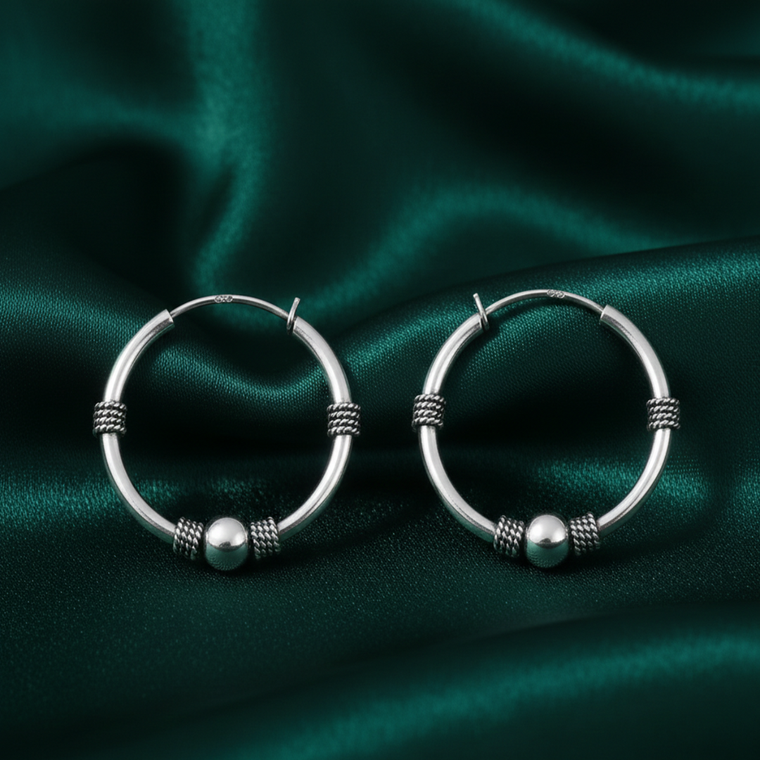 925 Sterling Silver Ball Oxidized Bali