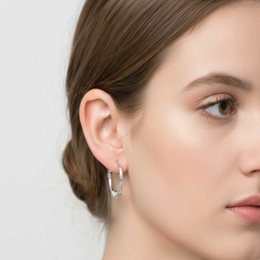 925 Sterling Silver Ball Oxidized Bali