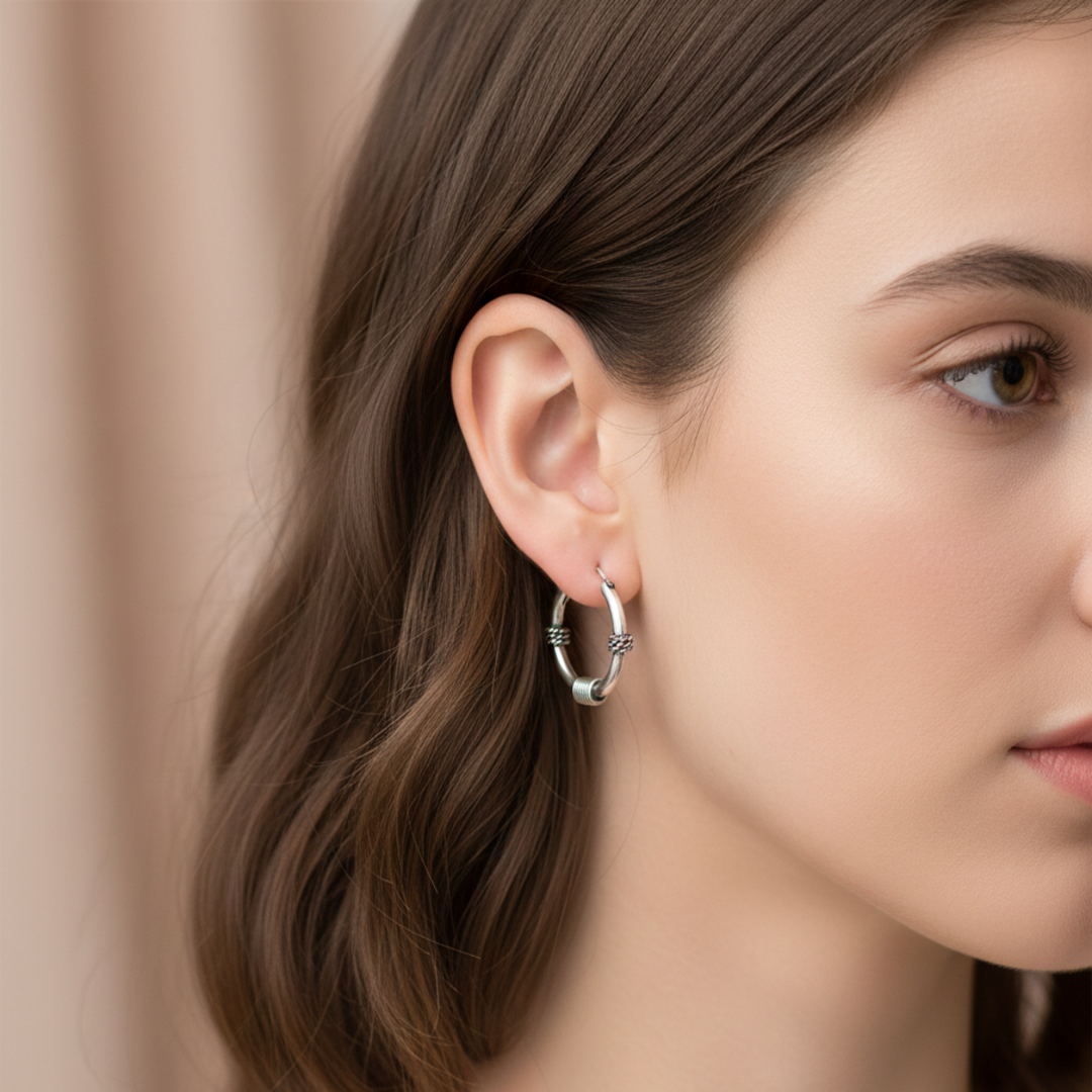 925 Sterling Silver Oxidized Bali