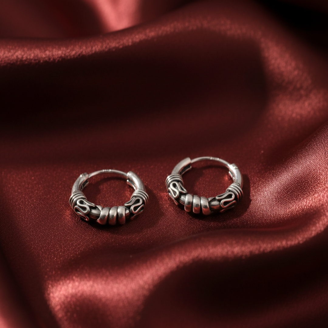 925 Sterling Silver Mansha Oxidized Bali