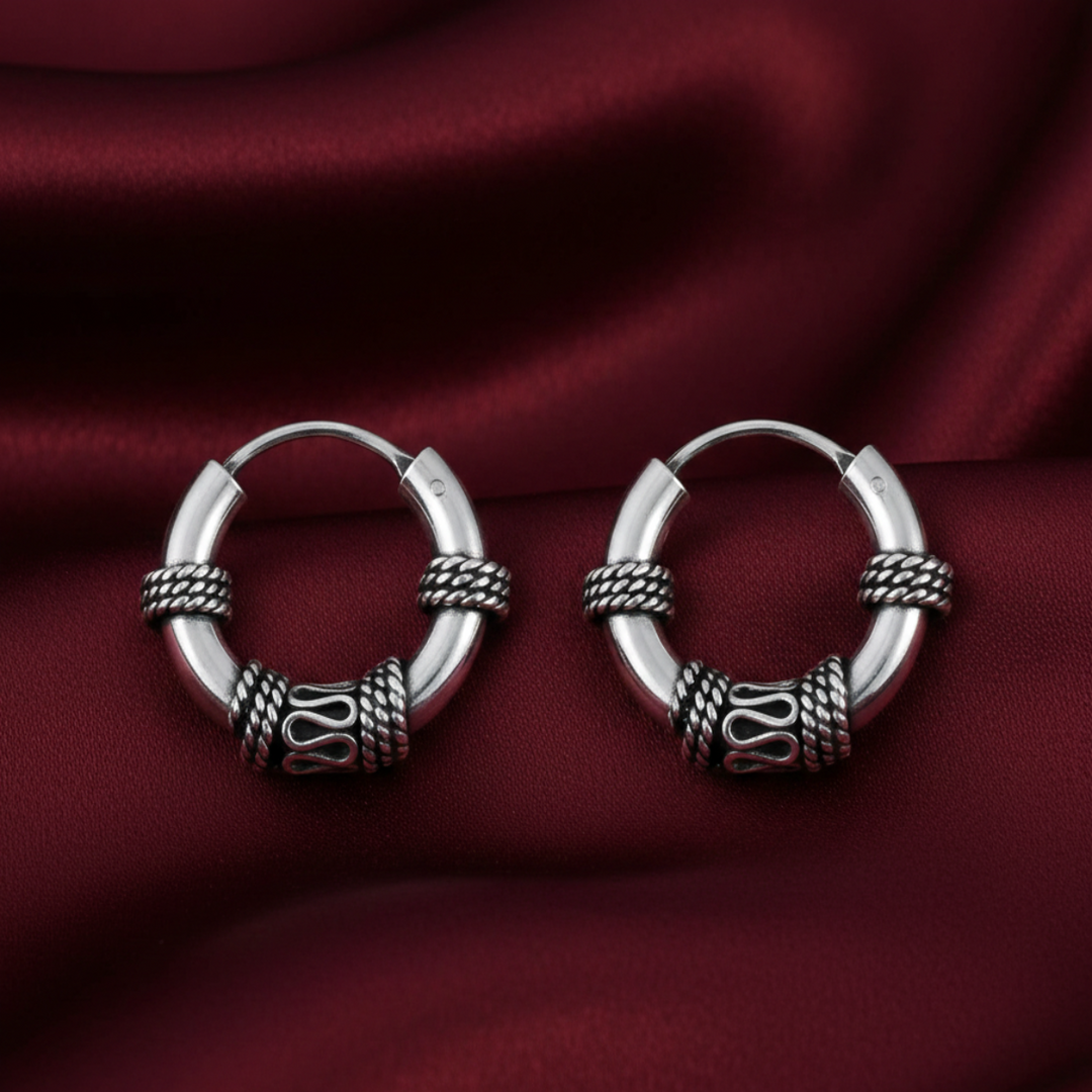 925 Sterling Silver Bhil Oxidized Bali