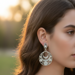 Load image into Gallery viewer, Women's Silver Push Back Niyati 925 Sterling Silver Danglers