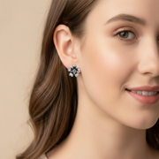 Eden 925 Sterling Silver Oxidized Earrings for Women's