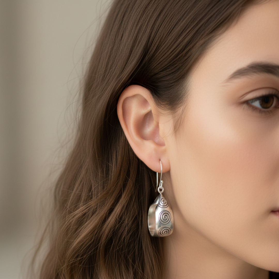 Tribe 925 Sterling Silver Hook Earrings for Women's
