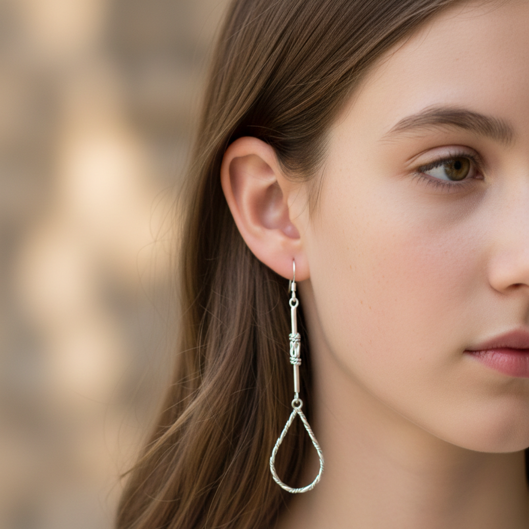 Handmade Ruben 925 Sterling Silver Hook Earrings for Women's