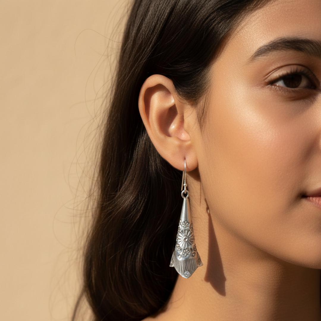 Handmade Tribe 925 Sterling Silver Hook Earrings for Women's