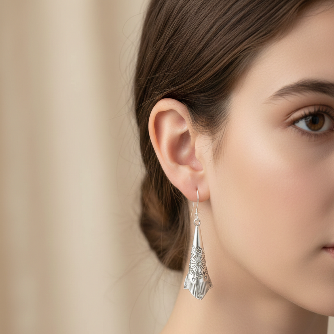 Handmade Tribe 925 Sterling Silver Hook Earrings for Women's