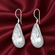 Handmade Hammered Texture 925 Sterling Silver Hook Earrings for Women