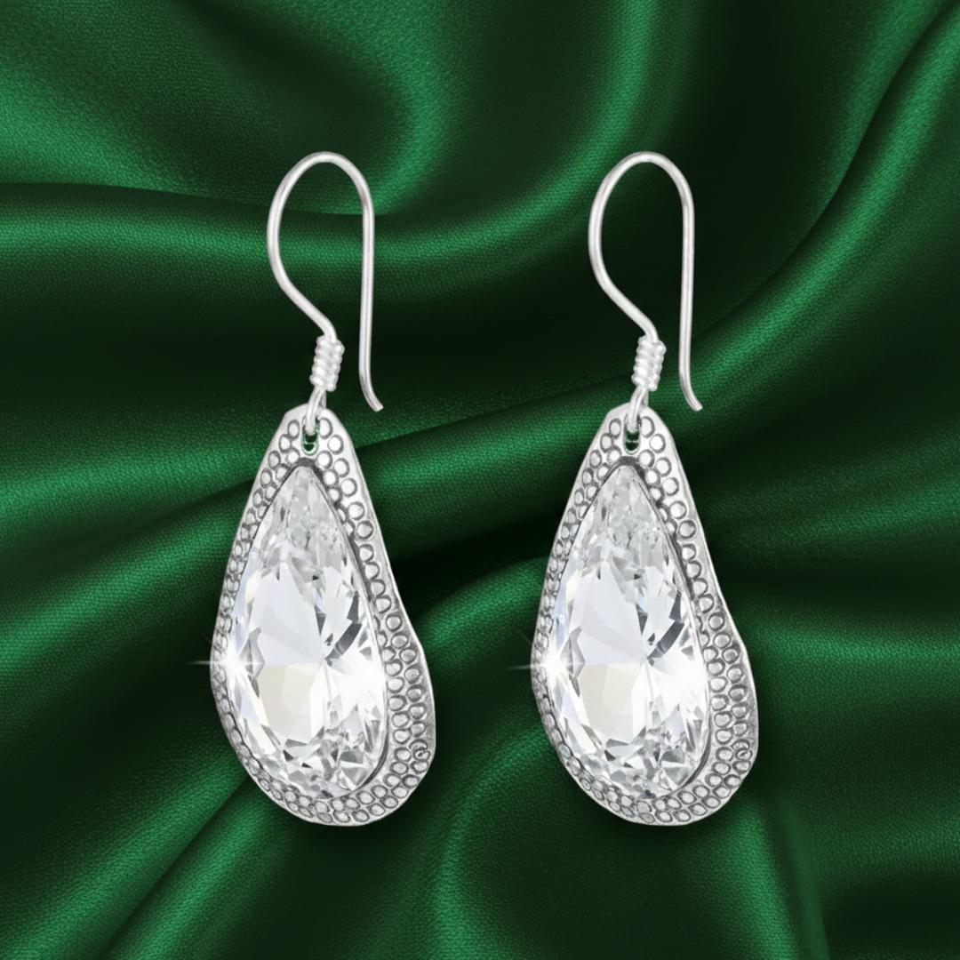 Handmade Hammered Texture 925 Sterling Silver Hook Earrings for Women