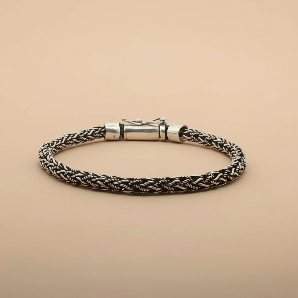 925 Sterling Silver 7 Inch Men's Rope Bracelet