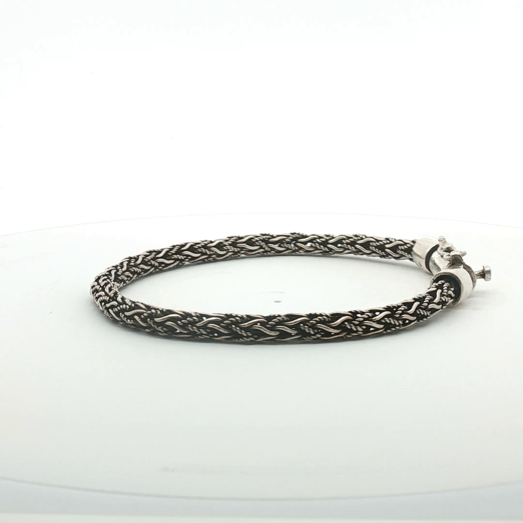 925 Sterling Silver 7 Inch Men's Rope Bracelet