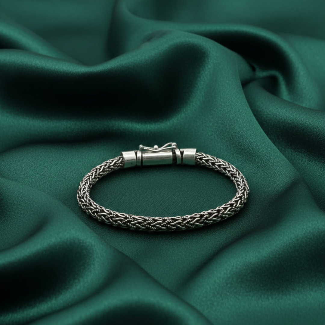 925 Sterling Silver 7 Inch Men's Rope Bracelet