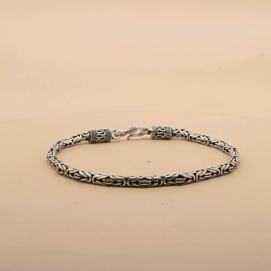 925 Sterling Silver 7 Inch Men's Rope Bracelet