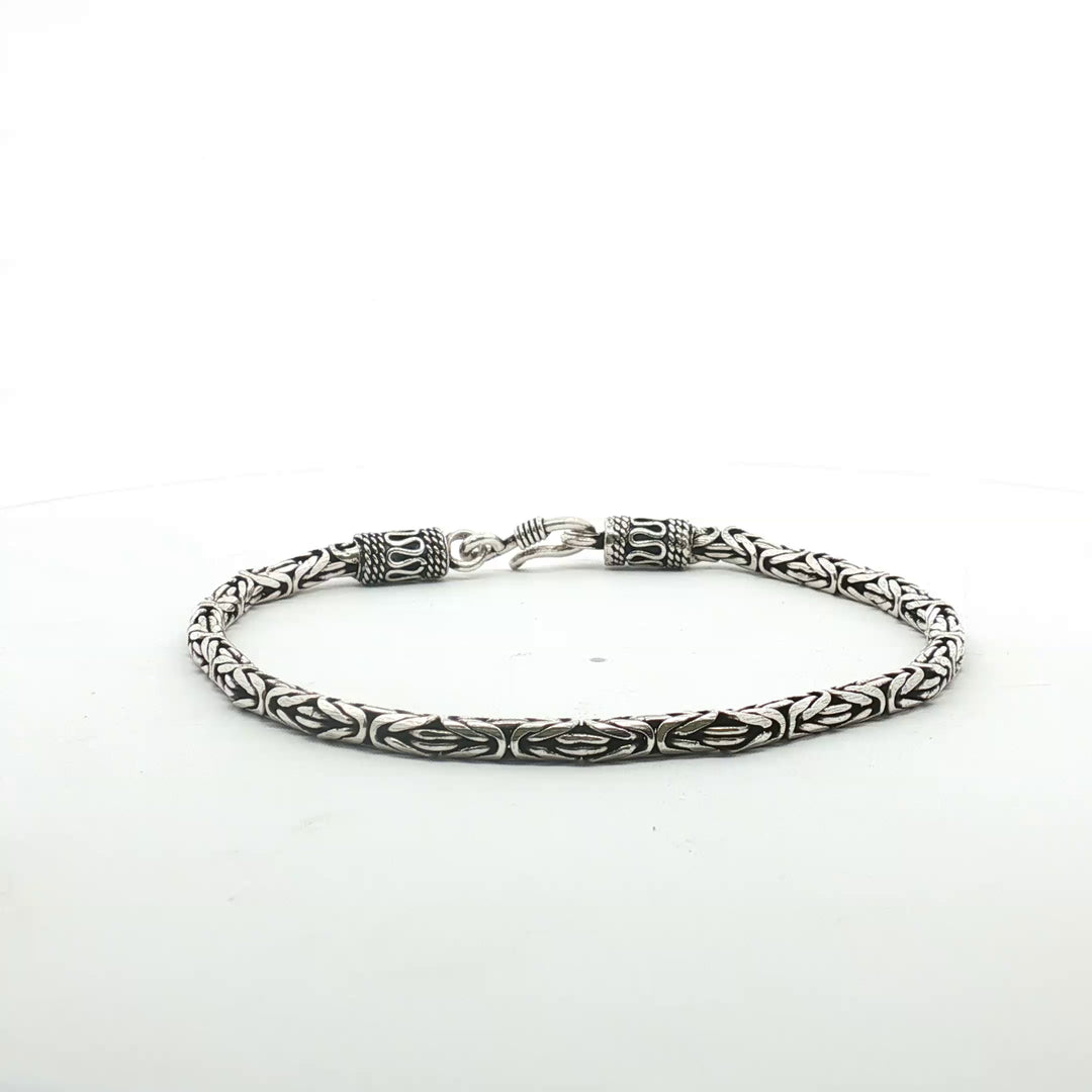 925 Sterling Silver 7 Inch Men's Rope Bracelet