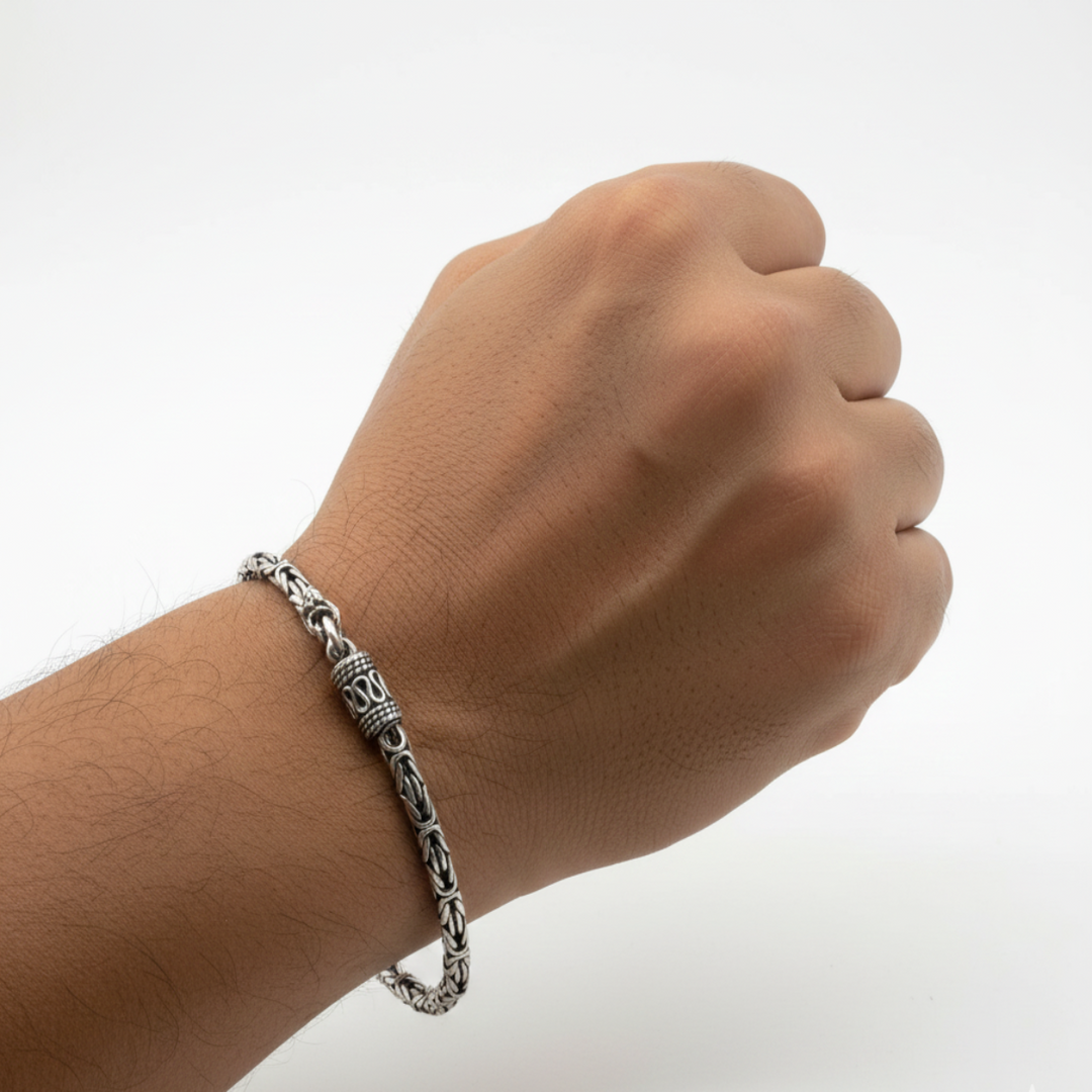 925 Sterling Silver 7 Inch Men's Rope Bracelet