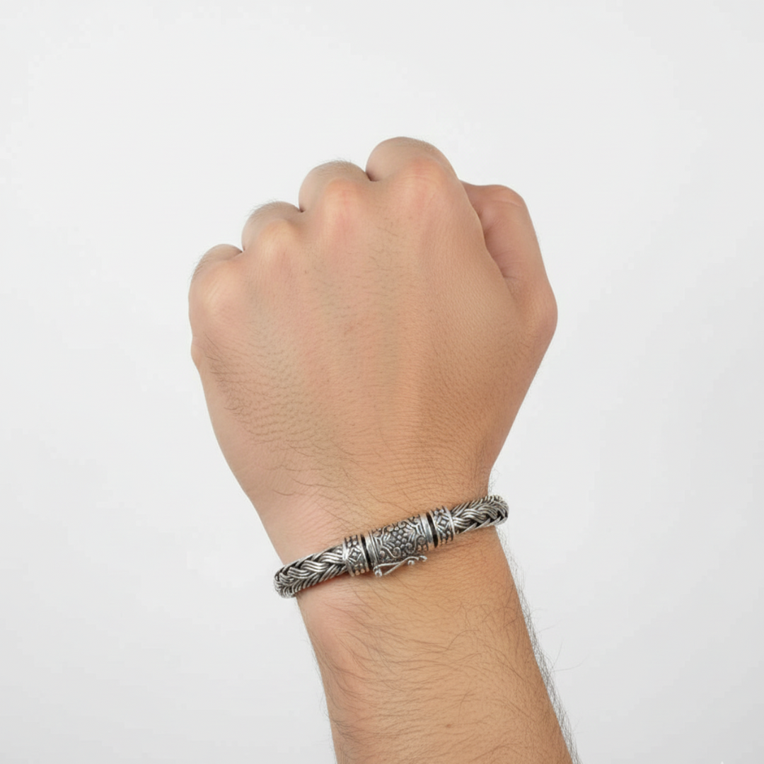 925 Sterling Silver 7 Inch Men's Rope Bracelet